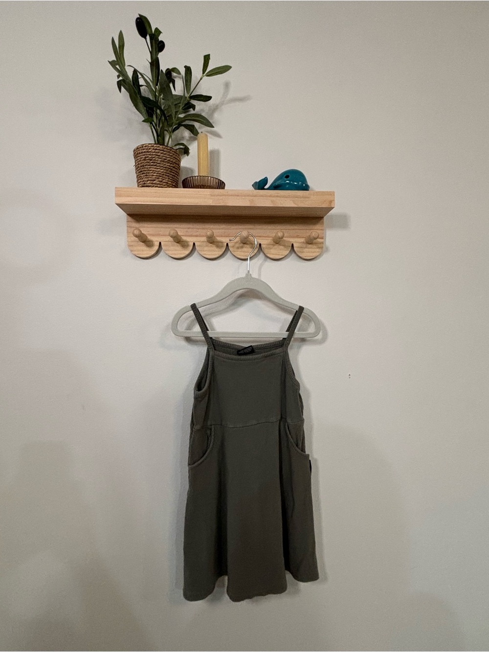 Little Bipsy Ribbed Tank Dress in Olive